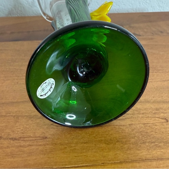 Vintage Celebration Hand Blown Art Glass Vase With Sunflower B3B - Picture 9 of 11